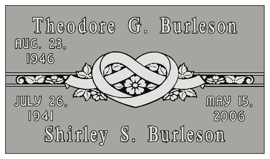 Burleson Monuments, Double Interment Grave Marker Designs, www.burlesonmonuments.com